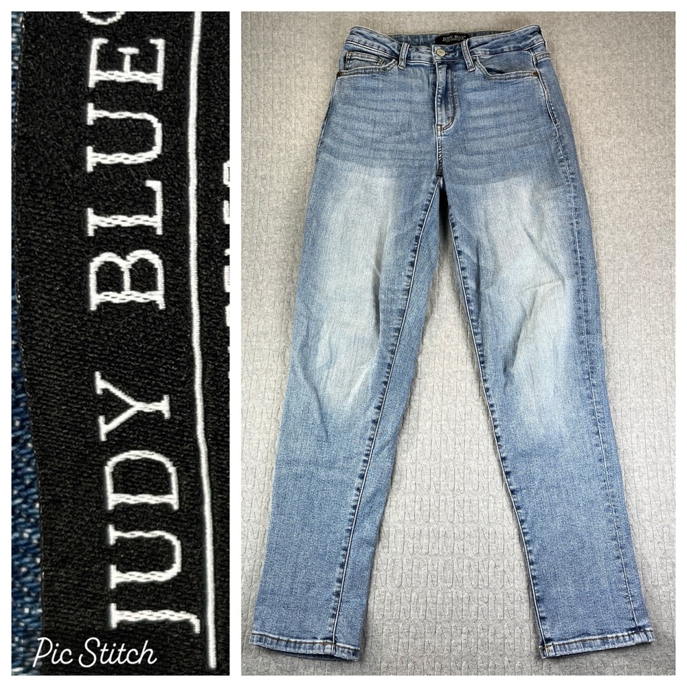 Judy Blue‎ distressed faded Jeans Women 3/26 (26X30) high Rise light wash